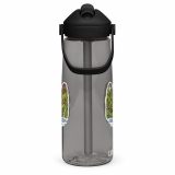 Trebah Garden Cornwall Artwork Design – Flip Straw Water Bottle charcoal right — Cornish Treasures