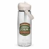 Cornish Calm – Flip Straw Water Bottle clear back — The Brutally Honest Collection