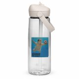 Nevermind the Donut – Flip Straw Water Bottle clear back — Snack Tracks - The Ultimate Parody Album Collection