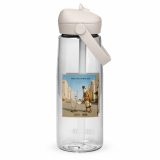 Wish You Were Beer – Flip Straw Water Bottle clear back — Snack Tracks - The Ultimate Parody Album Collection