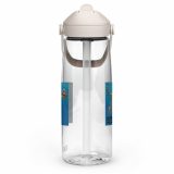 Nevermind the Donut – Flip Straw Water Bottle clear left — Snack Tracks - The Ultimate Parody Album Collection