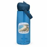 Loe Bar & Loe Pool Cornwall – Flip Straw Water Bottle oxford blue back — Cornish Treasures