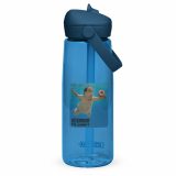Nevermind the Donut – Flip Straw Water Bottle oxford blue back — Snack Tracks - The Ultimate Parody Album Collection