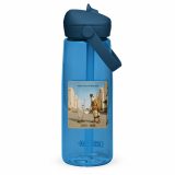Wish You Were Beer – Flip Straw Water Bottle oxford blue back — Snack Tracks - The Ultimate Parody Album Collection