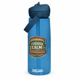 Cornish Calm – Flip Straw Water Bottle oxford blue front — The Brutally Honest Collection