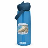 Loe Bar & Loe Pool Cornwall – Flip Straw Water Bottle oxford blue front — Cornish Treasures