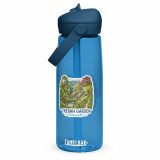 Trebah Garden Cornwall Artwork Design – Flip Straw Water Bottle oxford blue front — Cornish Treasures
