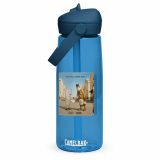 Wish You Were Beer – Flip Straw Water Bottle oxford blue front — Snack Tracks - The Ultimate Parody Album Collection