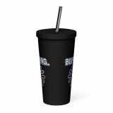 BUFFERING – Insulated Tumbler with a Straw black 20oz back — Glitch State: Emotion Offline