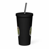 Trebah Garden Cornwall Artwork Design – Insulated Tumbler with a Straw black 20oz back — Cornish Treasures