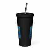 Nevermind the Donut – Insulated Tumbler with a Straw black 20oz back — Snack Tracks - The Ultimate Parody Album Collection