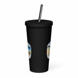 Insulated tumbler with a straw – Insulated Tumbler with a Straw black 20oz front — Cornish Treasures