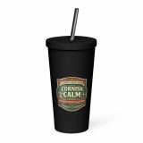 Cornish Calm – Insulated Tumbler with a Straw black 20oz right — The Brutally Honest Collection