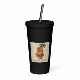 Aladdin Sane Carrot Parody Tumbler – Insulated Tumbler with a Straw black 20oz right — Snack Tracks - The Ultimate Parody Album Collection