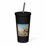 Wish You Were Beer – Insulated Tumbler with a Straw black 20oz right — Snack Tracks - The Ultimate Parody Album Collection