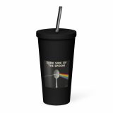 Dark Side of the Spoon – Insulated Tumbler with a Straw black 20oz right — Snack Tracks - The Ultimate Parody Album Collection