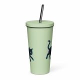 Glitch Cat – Insulated Tumbler with a Straw mint 20oz back — Glitch State: Emotion Offline