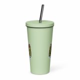 Trebah Garden Cornwall Artwork Design – Insulated Tumbler with a Straw mint 20oz back — Cornish Treasures