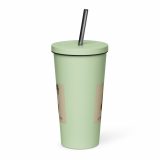 Aladdin Sane Carrot Parody Tumbler – Insulated Tumbler with a Straw mint 20oz back — Snack Tracks - The Ultimate Parody Album Collection