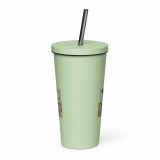 Green Lay Yokie Parody Insulated tumbler with a straw – Insulated Tumbler with a Straw mint 20oz back — Snack Tracks - The Ultimate Parody Album Collection