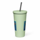 Nevermind the Donut – Insulated Tumbler with a Straw mint 20oz back — Snack Tracks - The Ultimate Parody Album Collection