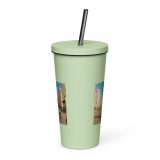 Wish You Were Beer – Insulated Tumbler with a Straw mint 20oz front — Snack Tracks - The Ultimate Parody Album Collection