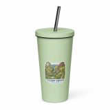 Trebah Garden Cornwall Artwork Design – Insulated Tumbler with a Straw mint 20oz right — Cornish Treasures
