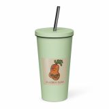 Aladdin Sane Carrot Parody Tumbler – Insulated Tumbler with a Straw mint 20oz right — Snack Tracks - The Ultimate Parody Album Collection
