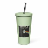 Dark Side of the Spoon – Insulated Tumbler with a Straw mint 20oz right — Snack Tracks - The Ultimate Parody Album Collection