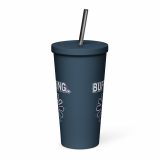 BUFFERING – Insulated Tumbler with a Straw navy 20oz back — Glitch State: Emotion Offline