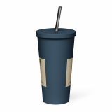 Aladdin Sane Carrot Parody Tumbler – Insulated Tumbler with a Straw navy 20oz back — Snack Tracks - The Ultimate Parody Album Collection