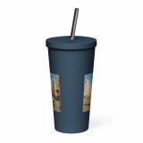 Wish You Were Beer – Insulated Tumbler with a Straw navy 20oz back — Snack Tracks - The Ultimate Parody Album Collection