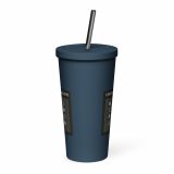 Unknown Snackers – Insulated Tumbler with a Straw navy 20oz back — Snack Tracks - The Ultimate Parody Album Collection