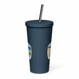Insulated tumbler with a straw – Insulated Tumbler with a Straw navy 20oz front — Cornish Treasures