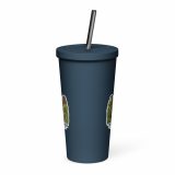 Trebah Garden Cornwall Artwork Design – Insulated Tumbler with a Straw navy 20oz front — Cornish Treasures