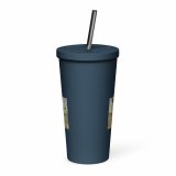 Green Lay Yokie Parody Insulated tumbler with a straw – Insulated Tumbler with a Straw navy 20oz front — Snack Tracks - The Ultimate Parody Album Collection