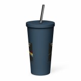 Dark Side of the Spoon – Insulated Tumbler with a Straw navy 20oz front — Snack Tracks - The Ultimate Parody Album Collection