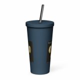 Bean Rhap – Insulated Tumbler with a Straw navy 20oz front — Snack Tracks - The Ultimate Parody Album Collection