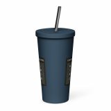 Unknown Snackers – Insulated Tumbler with a Straw navy 20oz front — Snack Tracks - The Ultimate Parody Album Collection