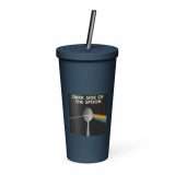 Dark Side of the Spoon – Insulated Tumbler with a Straw navy 20oz left — Snack Tracks - The Ultimate Parody Album Collection