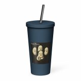 Bean Rhap – Insulated Tumbler with a Straw navy 20oz left — Snack Tracks - The Ultimate Parody Album Collection