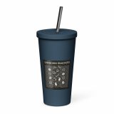 Unknown Snackers – Insulated Tumbler with a Straw navy 20oz left — Snack Tracks - The Ultimate Parody Album Collection