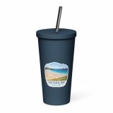 Insulated tumbler with a straw – Insulated Tumbler with a Straw navy 20oz right — Cornish Treasures