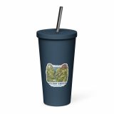 Trebah Garden Cornwall Artwork Design – Insulated Tumbler with a Straw navy 20oz right — Cornish Treasures