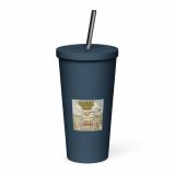 Green Lay Yokie Parody Insulated tumbler with a straw – Insulated Tumbler with a Straw navy 20oz right — Snack Tracks - The Ultimate Parody Album Collection