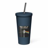 Dark Side of the Spoon – Insulated Tumbler with a Straw navy 20oz right — Snack Tracks - The Ultimate Parody Album Collection