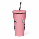 BUFFERING – Insulated Tumbler with a Straw pink 20oz back — Glitch State: Emotion Offline