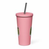 Trebah Garden Cornwall Artwork Design – Insulated Tumbler with a Straw pink 20oz back — Cornish Treasures