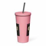 Bean Rhap – Insulated Tumbler with a Straw pink 20oz back — Snack Tracks - The Ultimate Parody Album Collection