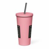 Unknown Snackers – Insulated Tumbler with a Straw pink 20oz back — Snack Tracks - The Ultimate Parody Album Collection